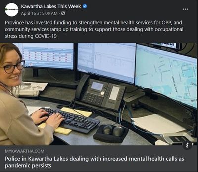 April 15, 2021: Police in Kawartha Lakes dealing with increased mental health calls as pandemic persists