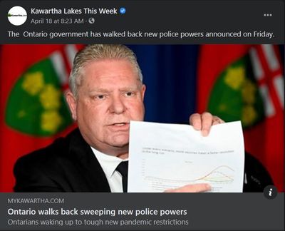 April 17, 2021: Ontario walks back sweeping new police powers