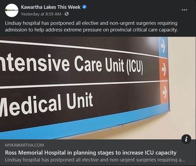 April 19, 2021: Ross Memorial Hospital in planning stages to increase ICU capacity