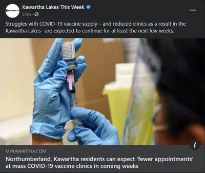 April 22, 2021: Northumberland, Kawartha residents can expect 'fewer appointments' at mass COVID-19 vaccine clinics in coming weeks
