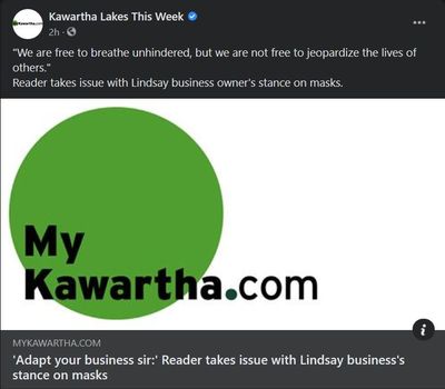 April 26, 2021: 'Adapt your business sir' - Reader takes issue with Lindsay business's stance on masks