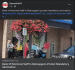 September 1, 2021: Bank of Montreal staff in Bobcaygeon protest mandatory vaccination
