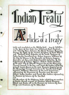 Chippewa Williams Treaty, 1923