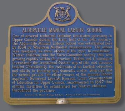 Alderville Manual Labour School plaque