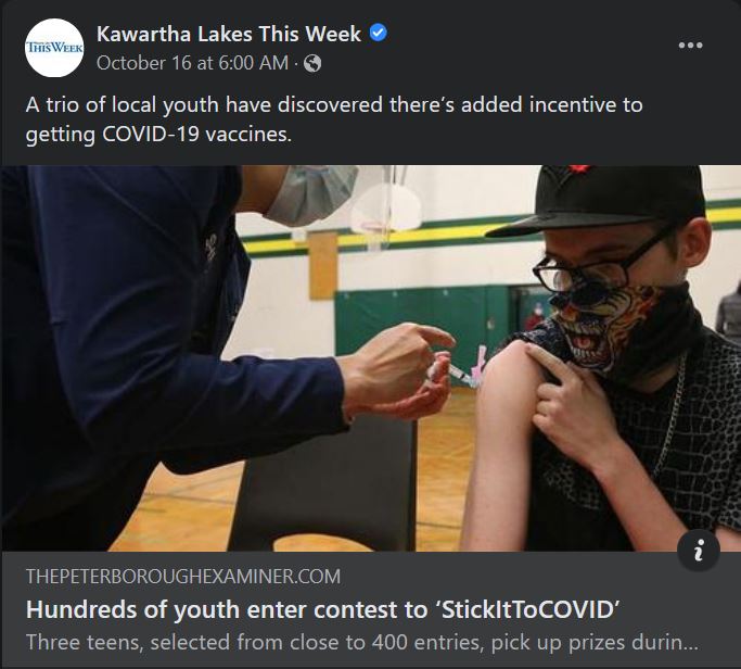 October 15, 2021: Hundreds of youth enter contest to 'StickItToCOVID'