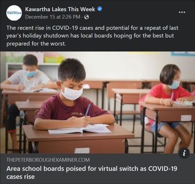 December 15, 2021: Area school boards poised for virtual switch as COVID-19 cases rise