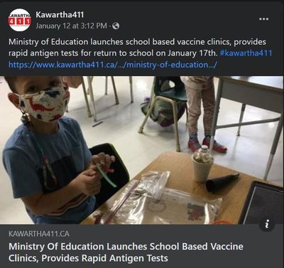 January 12, 2022: Ministry of Education launches school-based vaccine clinics, provides rapid antigen tests