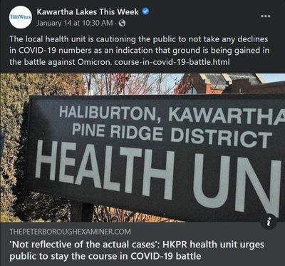 January 14, 2022: 'Not reflective of the actual cases': HKPR health unit urges public to stay the course in COVID-19 battle