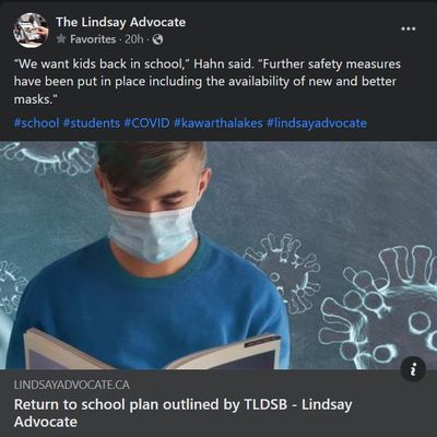 January 16, 2022: Return to school plan outlined in TLDSB