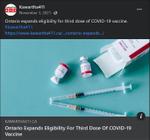 November 3, 2021: Ontario expands eligibility for third doses of COVID-19 vaccine