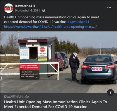 November 4, 2021: Health unit opening mass immunization clinics again to meet expected demand for COVID-19 vaccine