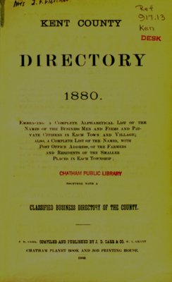 Kent County Directory 1880