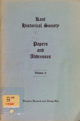 Kent Historical Society papers and addresses, Vol. 9