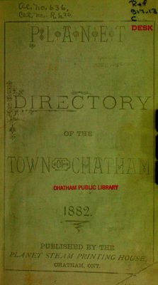 Planet directory of the town of Chatham 1882