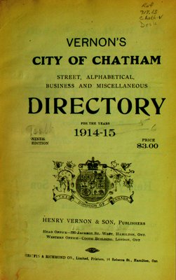 Vernon's city of Chatham street, alphabetical, business, and miscellaneous directory for the years 1914 to 1915