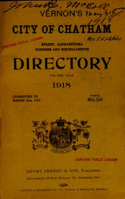 Vernon's city of Chatham street, alphabetical, business and miscellaneous directory for the year 1918