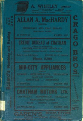 Vernon's city of Chatham (Ontario) miscellaneous, business, alphabetical and street directory for the year 1954