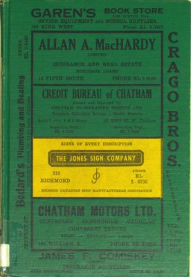 Vernon's city of Chatham (Ontario) miscellaneous, business, alphabetical and street directory for the year 1956