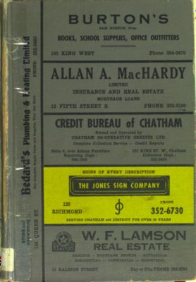 Vernon's city of Chatham (Ontario) directory 1965