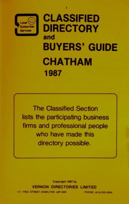 Vernon's city of Chatham (Ontario) directory 1987