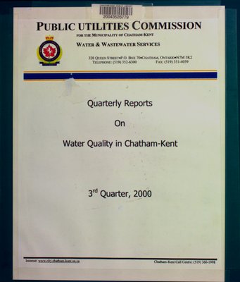 Quarterly reports on water quality in Chatham-Kent : 3rd quarter, 2000