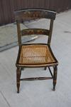 Painted wicker-seat chair