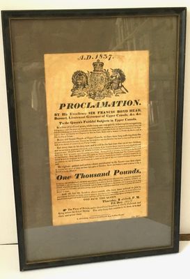 1837 Proclamation by Governor Francis Bond Head