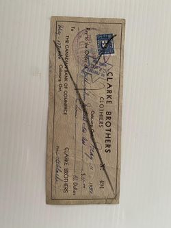 Clarke Brothers Cheque