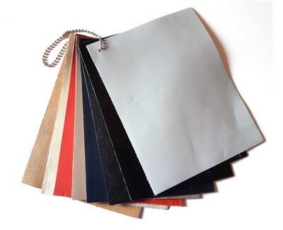 Leather swatches from Cobourg Tannery