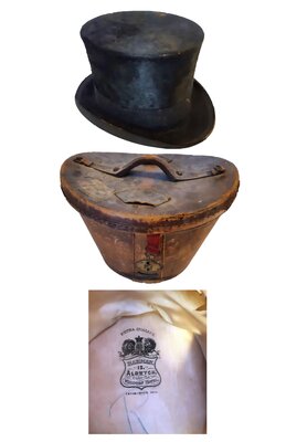 Top Hat and hat box, Donated by Dorothy Sifton