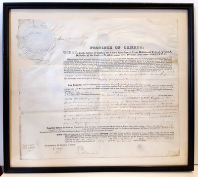 Land Grant Certificate to Jeremiah Lapp, 1850