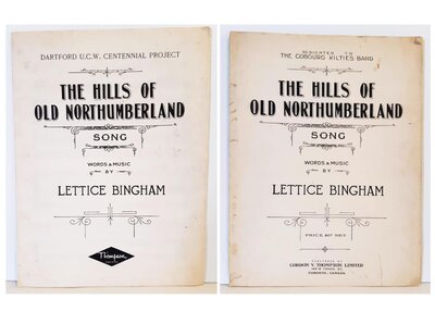 &quot;The Hills of Northumberland&quot; music sheets, by Lettice Bingham