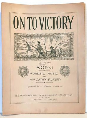 &quot;On To Victory&quot; sheet music. Date unknown.