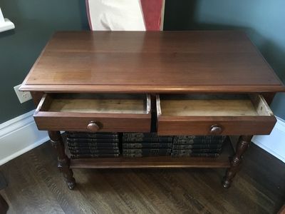 Small Table with Shelf and two Drawers - F. S. Clench