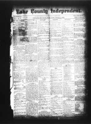 Lake County Independent, 9 Feb 1894