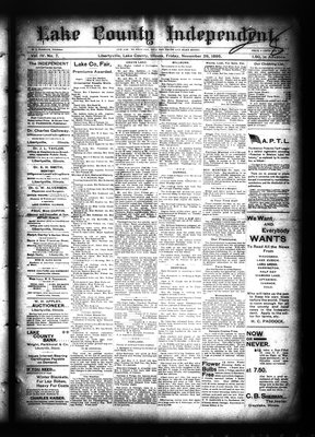 Lake County Independent, 29 Nov 1895