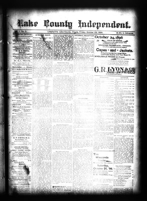 Lake County Independent, 23 Oct 1896