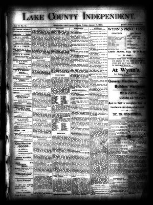 Lake County Independent, 7 Jan 1898