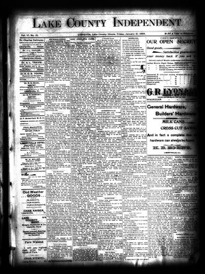 Lake County Independent, 21 Jan 1898