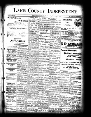 Lake County Independent, 11 Feb 1898