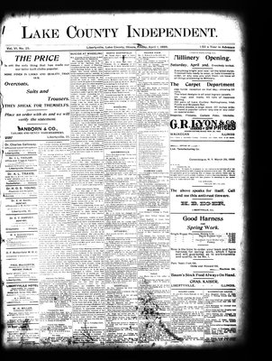 Lake County Independent, 1 Apr 1898