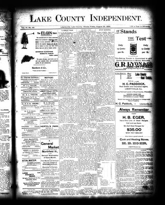 Lake County Independent, 26 Aug 1898