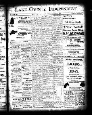 Lake County Independent, 2 Sep 1898