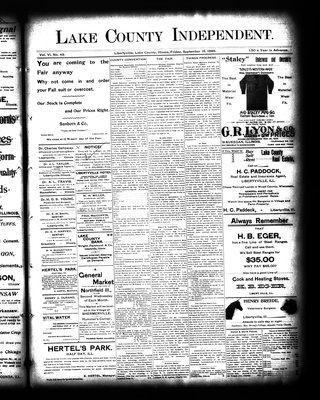 Lake County Independent, 16 Sep 1898