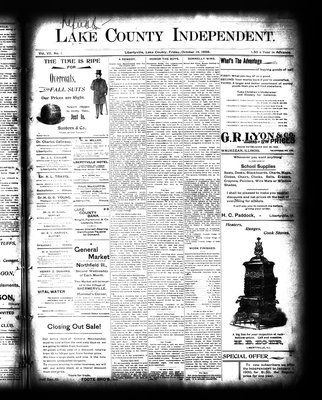 Lake County Independent, 14 Oct 1898