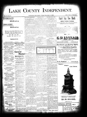 Lake County Independent, 11 Nov 1898