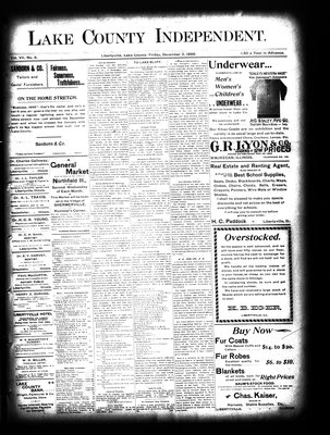 Lake County Independent, 2 Dec 1898