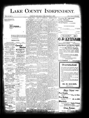 Lake County Independent, 9 Dec 1898