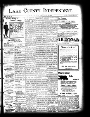 Lake County Independent, 27 Jan 1899