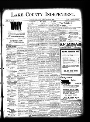 Lake County Independent, 10 Feb 1899